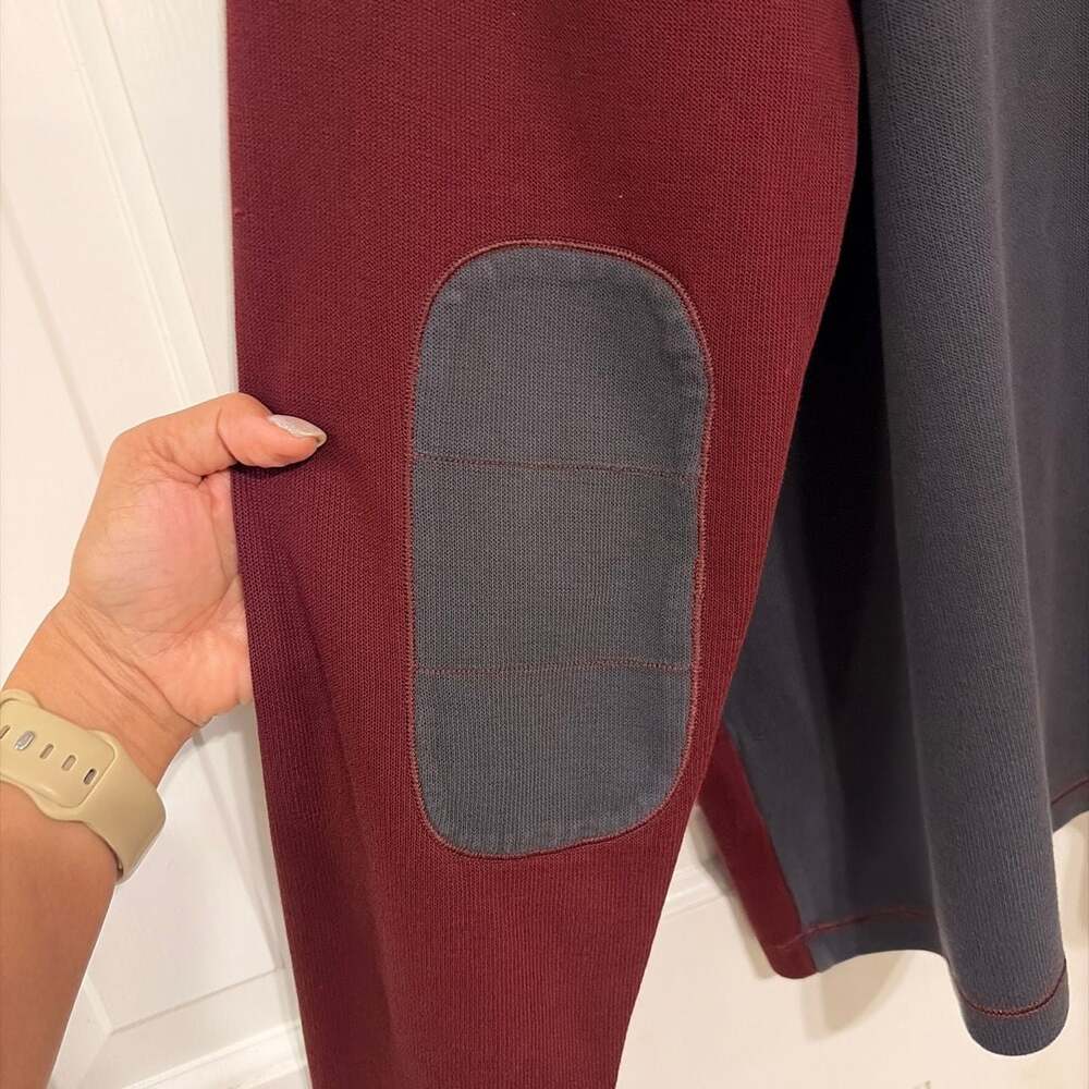 Murano Liquid Luxury Men's Maroon & Gray Long Sleeve V-Neck Pullover Shirt XL - Picture 5 of 7